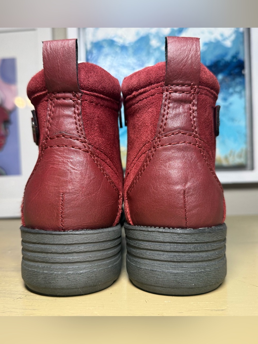 Earth Origins “Pasha” Women's Red Scarlet Leather Chukka Boots EU 39 US 8 - Picture 5 of 9